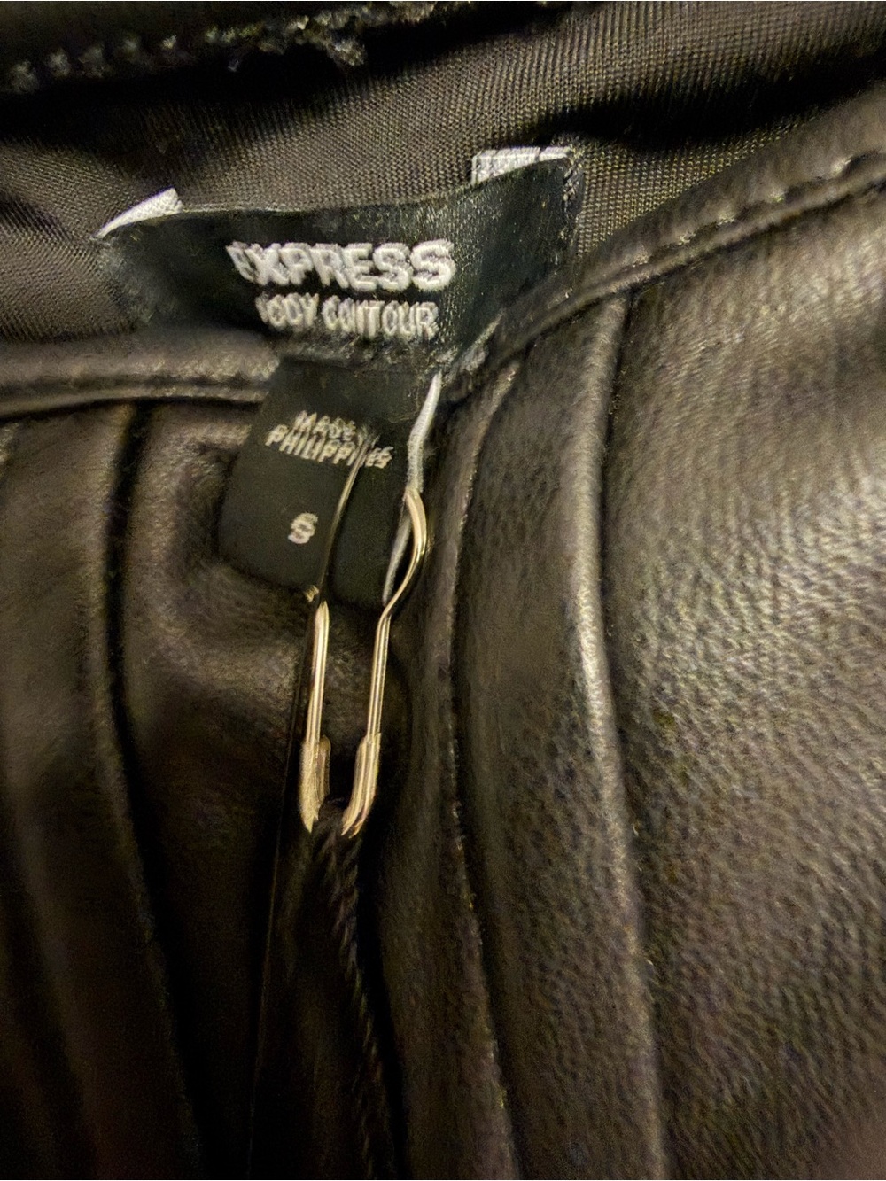 Express Black Faux Leather Body Contour Tank Top - Picture 3 of 5